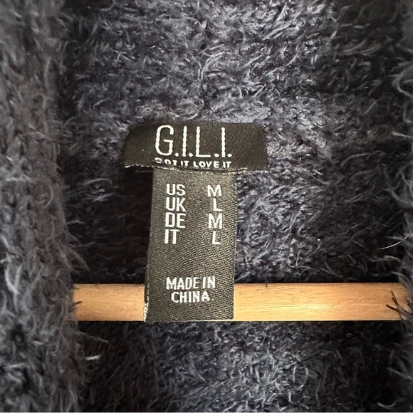 Cozy Navy Blue Open-Front Sweater Cardigan - Picture 4 of 6